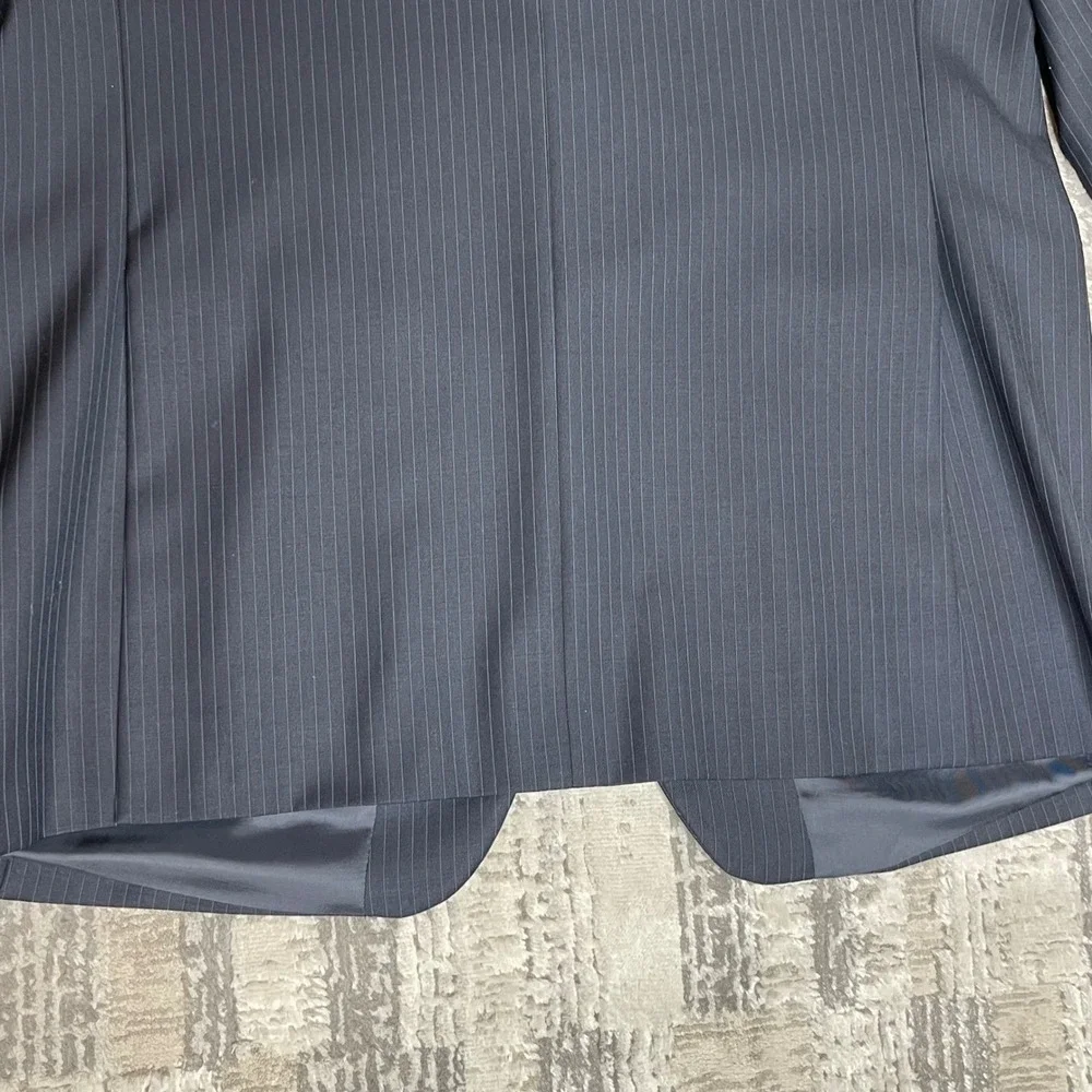 Lauren Ralph Lauren Mens 42L‎ Navy Blue Pinstripe Wool 2-Button Blazer Jacket